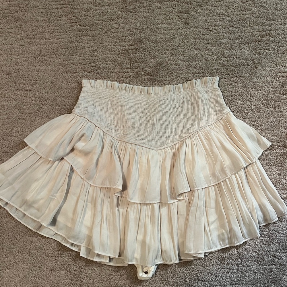 Mustard Seed Cream Tiered Mini Skirt